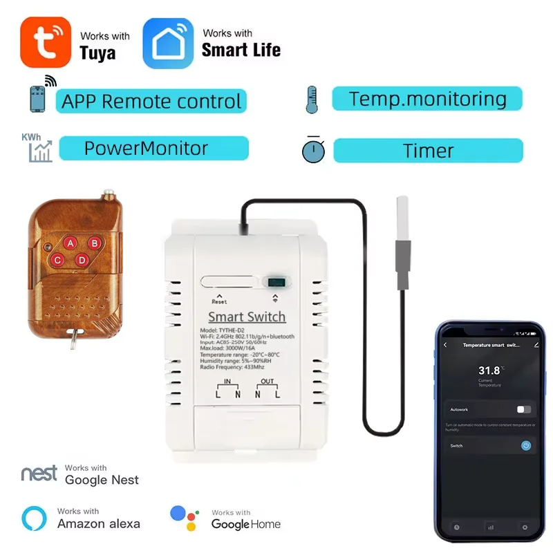 Sonoff Basic Switch - Tuya wifi 16a/20a interruptor inteligente de