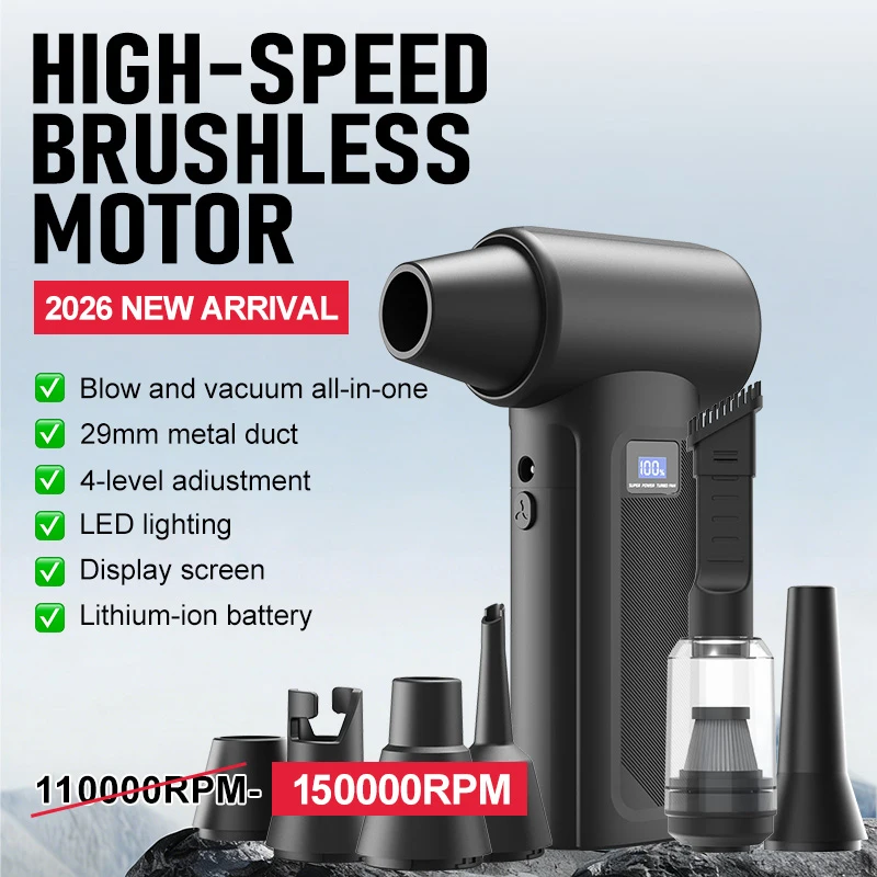 Home Automation Industry - Ventilador Turbo Sem Fio 150000RPM, Mini