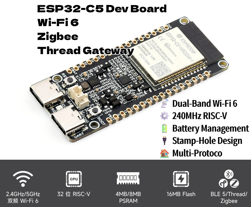 Matter Hub Thread - ESP32-C5 placa de desenvolvimento wi-fi 6