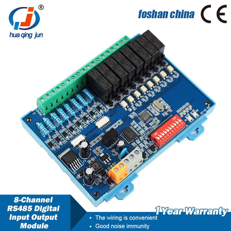 Huaqingjun 8 canais RS485 entr - Relay 8 Channel Board avaliação e preço