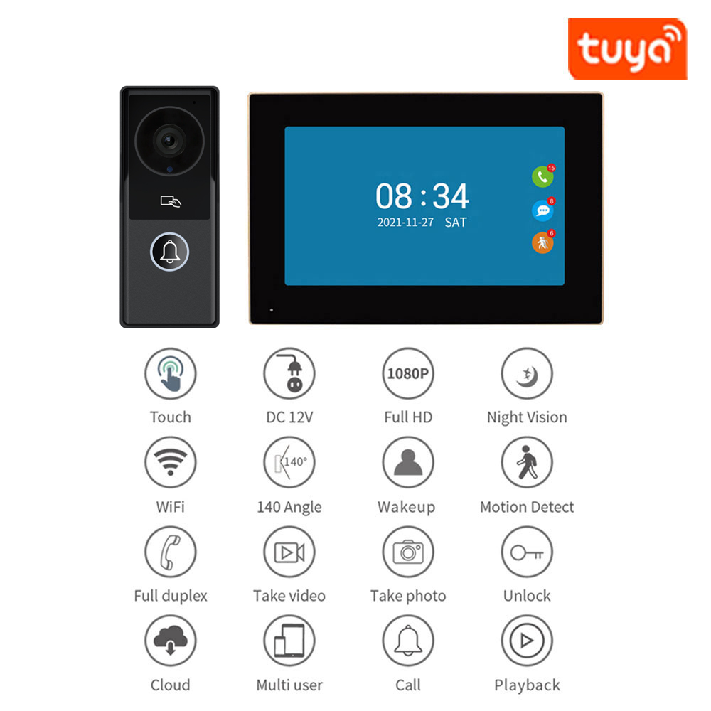 7/10 Polegada vídeo porteiro 1 - Smart Doorbell Wired avaliação e preço